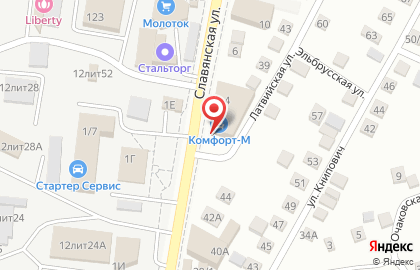 Мебельный салон Комфорт-М на Славянской площади на карте