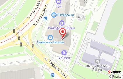 Zoom на Таллинской улице на карте