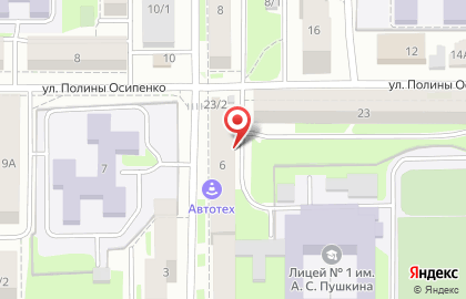 Общежитие на улице Котовского на карте