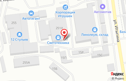 Магазин светодиодной продукции Светотехника на улице Итыгина на карте