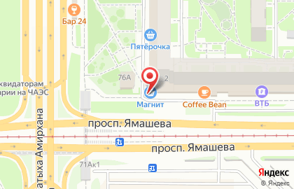 Супермаркет Магнит в Ново-Савиновском районе на карте