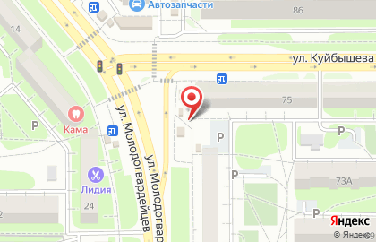 Киоск по продаже хлебобулочных изделий на улице Молодогвардейцев на карте