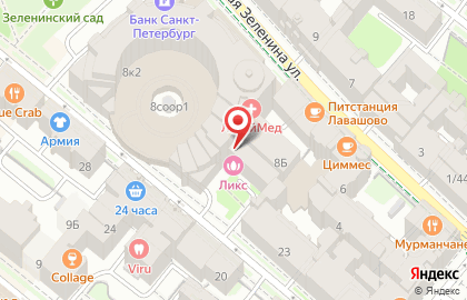 ОАО Банкомат, АК БАРС БАНК на Большой Зелениной улице на карте