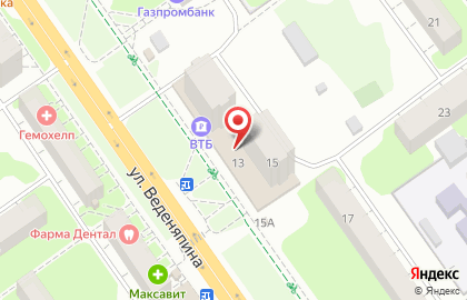 Нижегородский филиал Банкомат, БинБанк на улице Веденяпина на карте