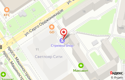 Парикмахерская Стрижка shop на проспекте Машиностроителей на карте
