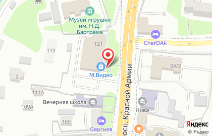 Магазин техники М.Видео на проспекте Красной Армии на карте
