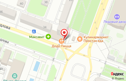 Пиццерия Додо Пицца на улице Свердлова на карте
