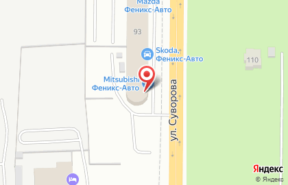 Автотехцентр Suzuki на улице Суворова на карте