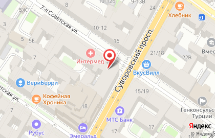 Магазин обуви и кожгалантереи на Суворовском проспекте, 20 на карте