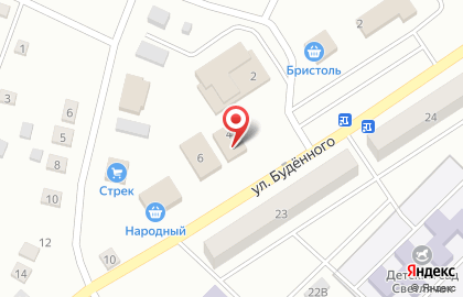 Супермаркет Пятёрочка на улице Будённого на карте