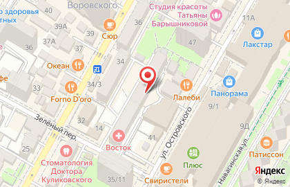 Инвестиционный банк Финам на улице Островского на карте