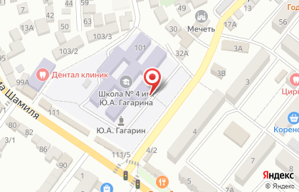 Средняя школа №4 в Буйнакске на карте