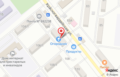 Продуктовый магазин Альтаир, продуктовый магазин на Красногвардейской улице на карте