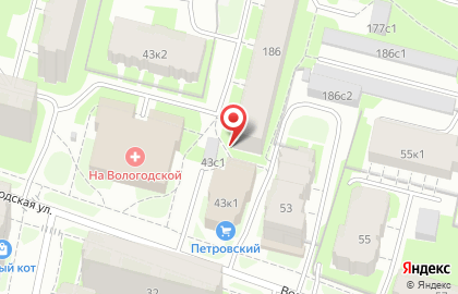 Киоск по продаже овощей и фруктов на Вологодской улице на карте