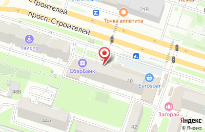 Микрокредитная компания РосДеньги на проспекте Строителей на карте