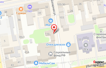 Компания по изготовлению печатей и штампов Печать-Тамбов на Базарной улице на карте