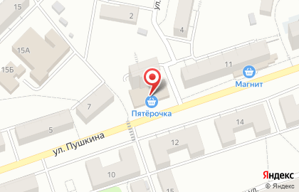 Дискаунтер Пятёрочка на улице Пушкина на карте
