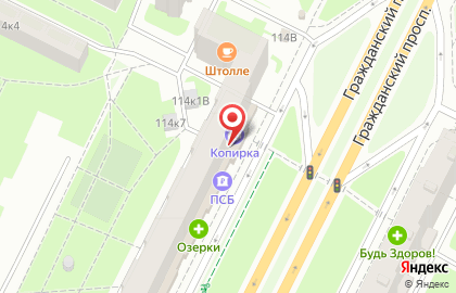Санкт-Петербургский городской ломбард на метро Гражданский проспект на карте