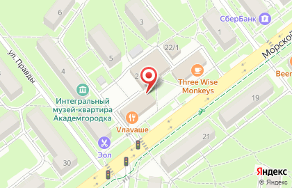 Магазин по продаже овощей и фруктов на Морском проспекте на карте