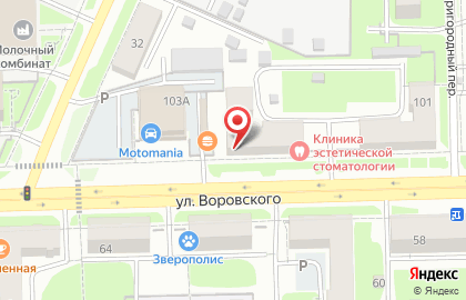 Магазин швейного оборудования Золотая игла на улице Воровского на карте