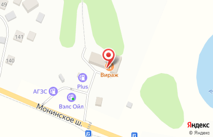 Вираж на Центральной улице на карте