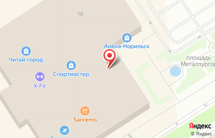 Ресторан быстрого обслуживания Carl`s Jr на площади Металлургов на карте