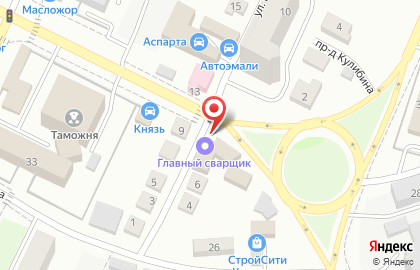 Магазин оборудования Главный сварщик на улице Кулибина на карте