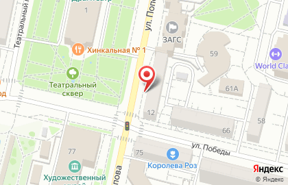 Кафе-бар Викинг на улице Попова на карте