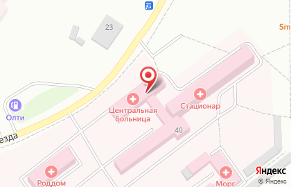 Центральная городская больница в Заринске на карте