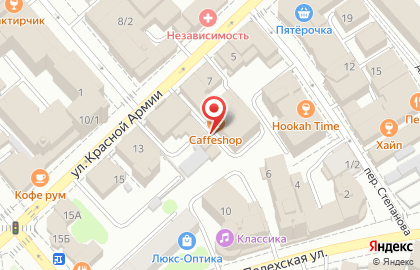 Профессиональная кофейня Caffeshop на улице Красной Армии на карте