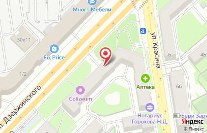 Сеть супермаркетов Миниквартал на проспекте Дзержинского на карте