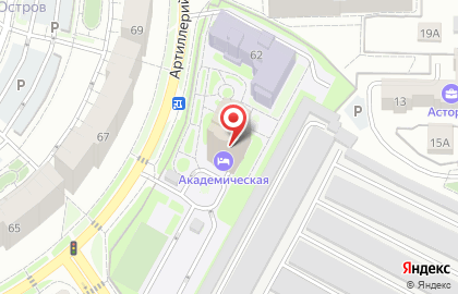 Гостиница Академическая на карте