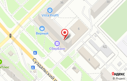 Банкомат АКБ РОСБАНК, филиал в г. Владимире на Суздальском проспекте, 6 на карте