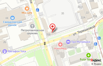 Магазин Сибирский охотник и рыболов в Свердловском районе на карте