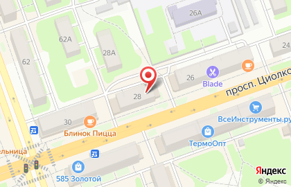 Сеть центров обслуживания клиентов Ростелеком на проспекте Циолковского, 28 в Дзержинске на карте