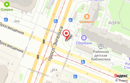 Микрокредитная компания Деньги в руки на проспекте Просвещения на карте