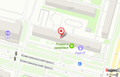Фирменный магазин Мясной двор на Комсомольском проспекте на карте