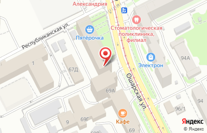 Нижегородский филиал Банкомат, БинБанк на Ошарской улице на карте