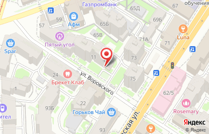 Агентство недвижимости Перспектива24 на улице Воровского на карте