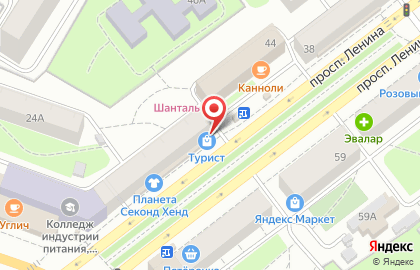 Магазин товаров для спорта и активного отдыха Турист на проспекте Ленина на карте