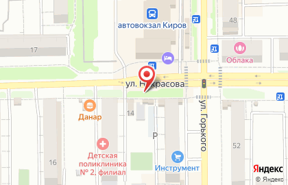 Киоск по продаже фруктов и овощей в Кирове на карте