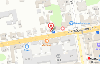 Продовольственный магазин на Октябрьской улице на карте