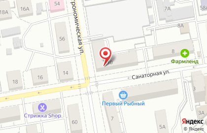 Магазин колбас и деликатесов колбас и деликатесов на Санаторной улице на карте