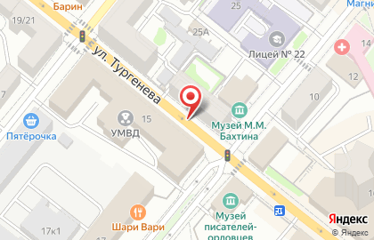 Вероника на улице Тургенева на карте