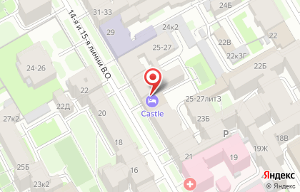 Отель Castle в Василеостровском районе на карте