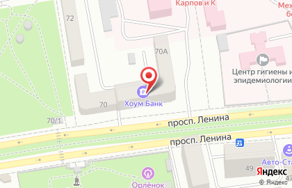 Отделение банка СКБ-банк на проспекте Ленина на карте