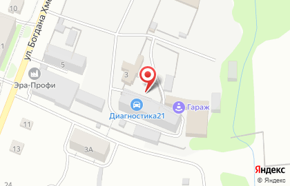 Автостоянка на улице Богдана Хмельницкого на карте