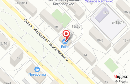 Кора на бульваре Маршала Рокоссовского на карте