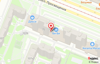 Автошкола Манёвр на проспекте Просвещения на карте