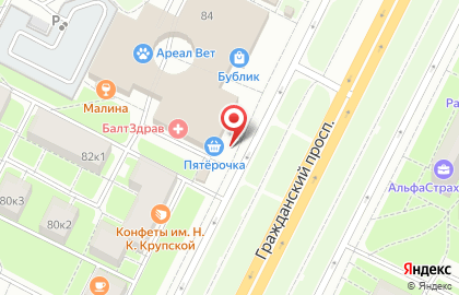 Магазин овощей и фруктов на Гражданском проспекте, 80а на карте